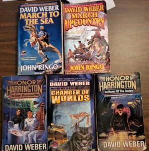 Lot of 5 by David Weber and John Ringo, March Upcountry, Honor of the Queen - Picture 1 of 3