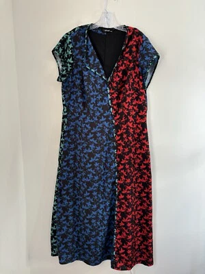 Eshakti Dress Women’s 2X-20W Black Floral Long Maxi Modest Lined Short Sleeve - Image 1 of 4