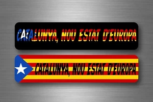 2x Sticker flag catalonia catalunya catalan estrelada free independence car - Bild 1 von 1