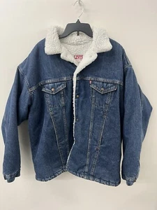 Vintage 80s LEVIS  XL Made in USA Sherpa Lined Denim Trucker Jean Jacket - Picture 1 of 4