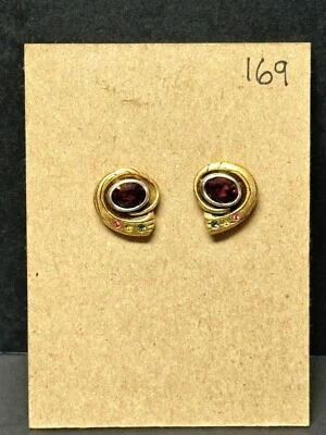 "Aretes Patricia Locke Multicolor Cristal Tono Dorado 5/8"" 169 Nuevos sin Etiquetas Firmados" Foto 1 de 4
