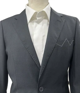 Traje Hombre Gris Oscuro 54 Slim Fit Drop 7 Fresco Lana Tasmania 150S Primavera - Imagen 1 de 11