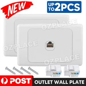 1/2X Single Gang 1 Port Wall Plate outlet Clipsal Style RJ45 Cat 6 Data Network - Picture 1 of 11