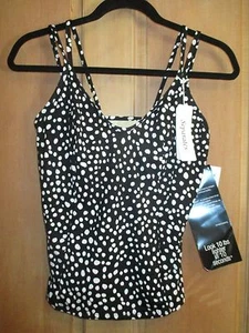 NEU MIRACLESUIT BADEANZUG OBERTEIL Gr. 8 TANKINI OBERTEIL Malibu 94 $ Wohnmobil schwarz weiße Punkte - Bild 1 von 3
