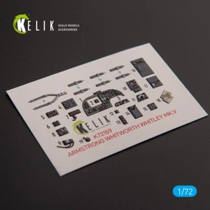 1/72 ResKit K72159 ARMSTRONG WHITWORTH WHITLEY MK.V - interior 3D decals for Air - Picture 1 of 5