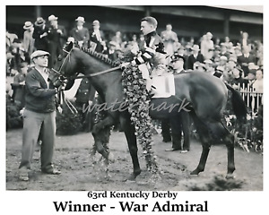 1937 Kentucky Derby Winner War Admiral Black & White 8 X 10 Photo Picture