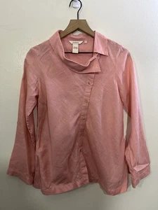 Linen Top Button Up PS Lagenlook Minimalist Boho Coastal Quiet Luxury Romantic - Picture 1 of 17