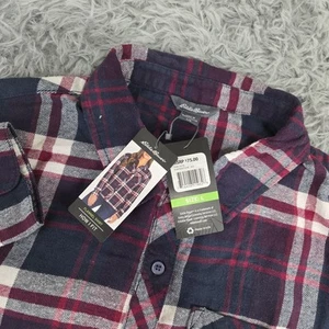 Eddie Bauer 256736 Damen Large Plum Night Plaid L/S Knopfleiste Flanellhemd - Bild 1 von 6