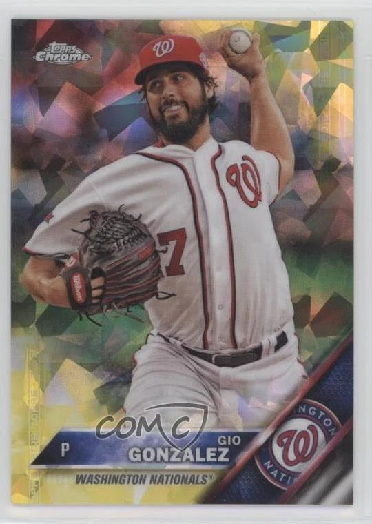 2016 Topps Box Set Chrome Sapphire Edition Gold 65th Anniversary /5 Gio Gonzalez - Image 1 of 2