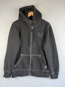 True Religion Hoodie Jacke Herren Medium Schwarz Big T Reißverschluss  - Bild 1 von 10
