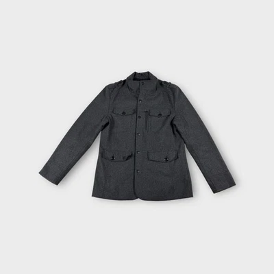 Dissident Grey Long Sleeve Button And Zip Up Wool Blend Jacket Mens Large - Image 1 of 4