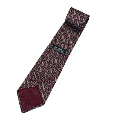 Hermes Herraduras Ecuestres Corbata Reciente Para Hombre Rojo Borgoña 3.25" (W) 56" (L) Usadas en Excelente Condición Foto 1 de 4