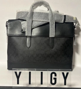 ๐ผ๐ฆ Coach 4190 ๐ผ๐ฆ Hamilton Portfolio Brief Signature Canvas Bag Black ๐ผ GB43 - Picture 1 of 6