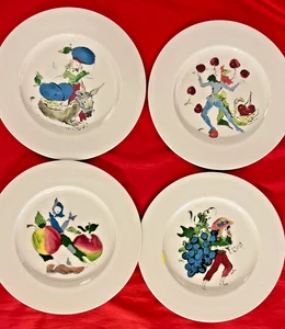 4 CASTLETON CHINA 9 1/8 inch Plates by MARCEL VERTES  1950 -  USA - Picture 1 of 6