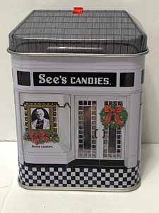See's Bonbons Weihnachtsschmuck Candy Shop leer Vorratsdose Behälter - Bild 1 von 12