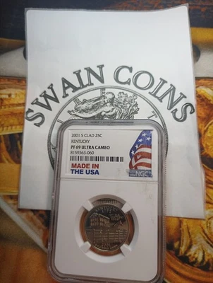2001 S KENTUCKY NGC PROOF 69 ULTRA CAMEO SILVER EF130 - Image 1 of 3