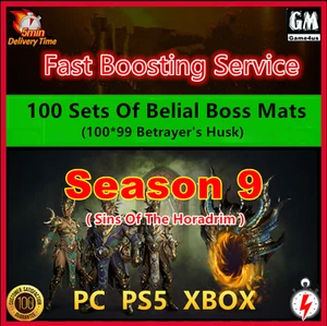 Diablo 4 Season 9🔥100x Sets Belial Boss Mats (100*99 Betrayer's Husk) Materials - Picture 1 of 1
