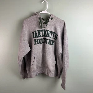 Felpa con cappuccio vintage anni 90 Dartmouth Hockey uomo L lacci spessi grigio verde IVY - Foto 1 di 13