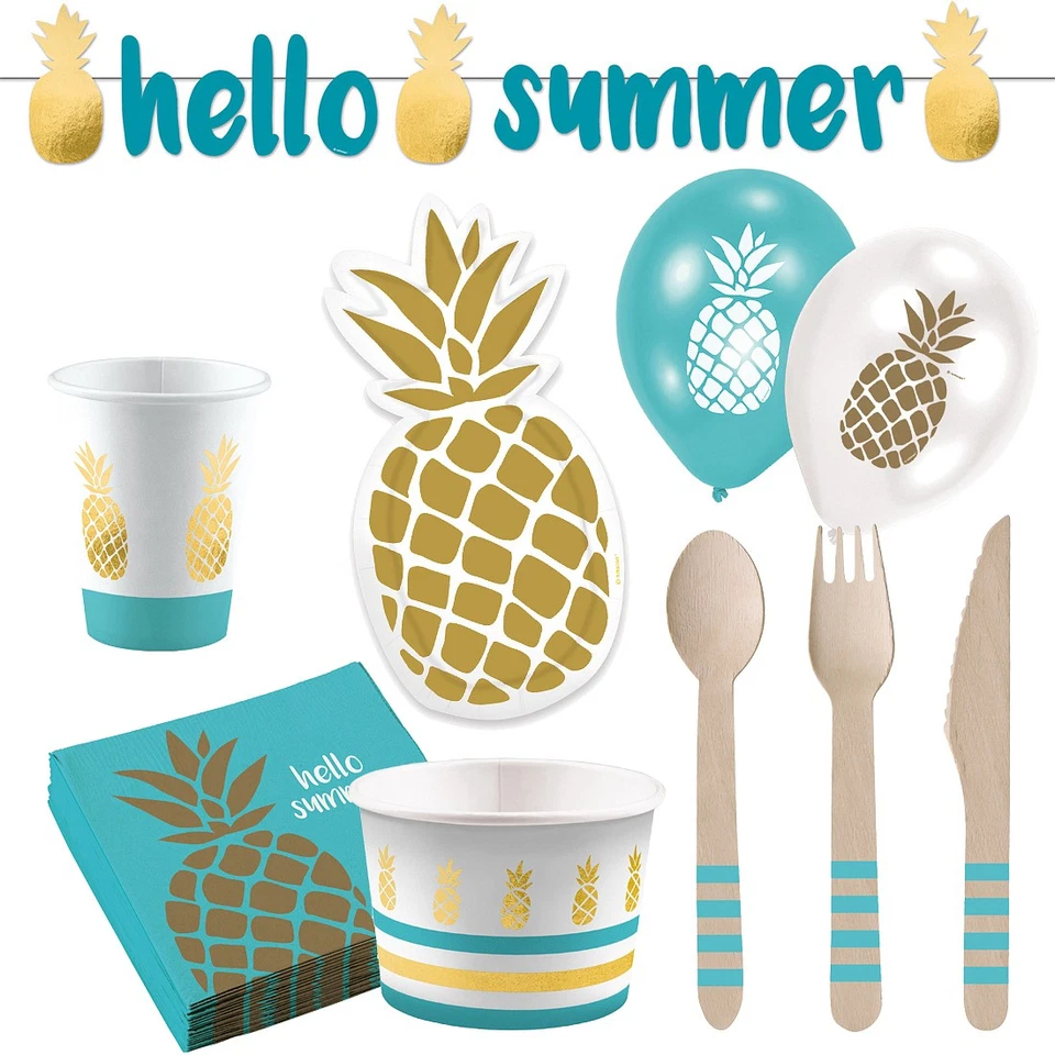 Cocktailparty Party Deko Goldene Ananas Pineapple Früchte Obst Tisch Dekoration - Bild 1 von 1