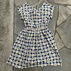 Crewcuts Dress Girls 12 Blue Daisy Floral Summer Bow Tie Cut Out Cute J Crew - Picture 1 of 16