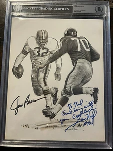 1960s Original Robert Riger Print Jim Brown Browns Sam Huff HOF BAS Slabbed rare - Picture 1 of 5