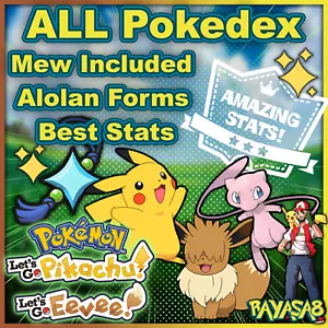🌟Complete Pokedex and Alolan Forms Pokemon Lets Go Pikachu and Eevee Home🌟 - Picture 1 of 19