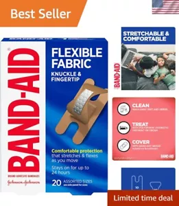 Brand Flexible Fabric Adhesive Bandages - 20 Ct Pack of 6 for First Aid Care - Picture 1 of 12