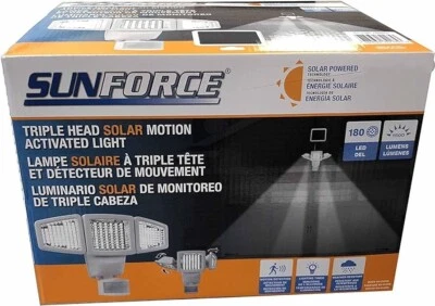Luz activada por movimiento solar de triple cabezal Sunforce 180 LED Foto 1 de 2