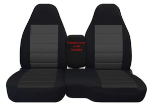 Fr Truck Car Seat covers blk-charcoal Fits Chevy S10 98-03 60/40 Seat No Console - Bild 1 von 7
