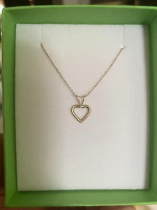 14 karat Open Heart pendant (chain inc) - Picture 1 of 5