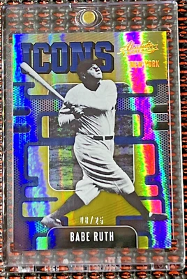 BABE RUTH 2021 PANINI ABSOLUTE ICONS SPECTRUM #I-1 Gold /25 INSERT SSP VARIATION - Image 1 of 4