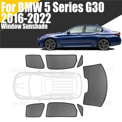 Magnetic Window Sunshade For BMW 5 Series 2016-22 Mesh Windshield Frame Curtain - Image 1 of 4