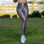 Leohex Women Shiny Transparent Stretch Leggings Sports Yoga Soft Fitness Jogging