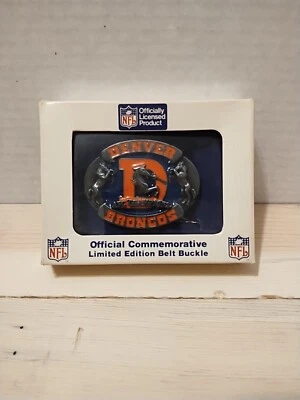 Denver Broncos Siskiyou Hebilla de Cinturón 1989 NFL AFC Champions 157/10.000. Foto 1 de 4