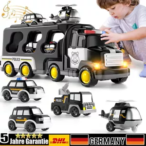 7 in 1 Auto Spielzeug für ab 2 Jahren Kinder Autotransporter LKW Jungen Geschenk - Bild 1 von 12