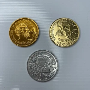 F12 Lot Vtg Retro Mardi Gras Tokens Doubloons Grela 1979 Bacchus Olympus Hermes - Picture 1 of 5