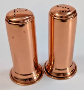Vintage Copper Tone Aluminum Salt and Pepper Shakers Made in Portugal - Picture 1 of 3