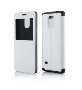 Custodia per Samsung Galaxy Note 4 N910 cover per cellulare bianco con finestra - Foto 1 di 1