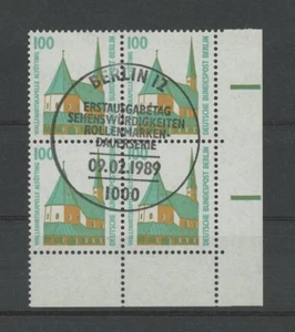 BERLINO SERIE PERMANENTE 834 SWK ER - BLOCCO 4 bordi angolari e altri ESStpl. m1607 - Foto 1 di 1