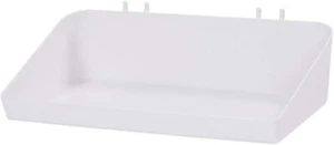 Lot of 10 Slatwall Trays Acrylic White 6 ½” x 12 x 3” Plastic Wire Grid Pegboard - Picture 1 of 3