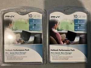 Lot 2 PNY 10GB Kit Netbook Performance Pack 2GB DDR2+ 8GB SDHC Flash Card Sealed - Picture 1 of 4