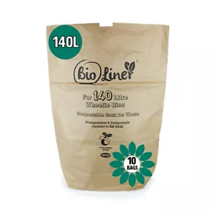 Paper Compostable Wheelie Bin Liner - Bioliner Ecosack 10x 140 L - Picture 1 of 1