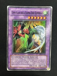 Yugioh Uomo Alato della Fiamma Eroe Elementale DP1 IT010 Super Rara Prima Ed ITA - Imagen 1 de 2