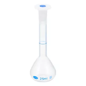 25ml Polypropylene Graduated Volumetric Flask with Plug Cap Tolerance 0.3ml - Picture 1 of 6