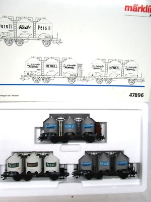 Marklin HO Scale DB Henkel Persil Wagon Freight Car Set of 3 NOS 47896 - Image 1 of 4
