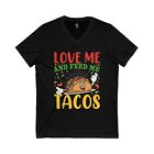 Love Me & Feed Me Tacos Funny Cute Cinco De Mayo V-Neck