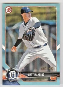 2018 Bowman Draft Sky Blue Matt Manning BD-145 069/499 Tiger - Bild 1 von 2