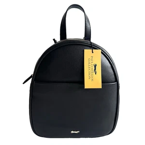 Paul Costelloe Mochila Negra Cuero Cremallera Mediana Bolso Redondo - Nuevo - PVP £175 - Imagen 1 de 6