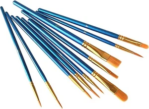 Juego de 2 pinceles de pintura de nailon para acuarela acrílica al óleo 2x 10 piezas - Imagen 1 de 6