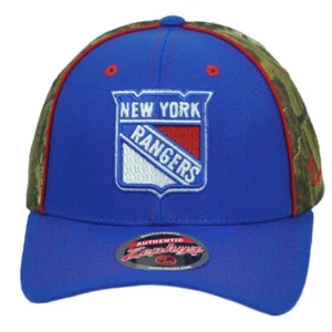 NHL Zephyr New York Rangers Ajustable Correa Billete Curvo Camuflaje Hombres Sombrero Gorra - Imagen 1 de 3